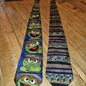 Oscar the grouch tie&Mickey Mouse Tie